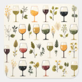 sticker tasses à vin mignonne (Devant)