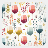 sticker tasses à vin mignonne (Devant)