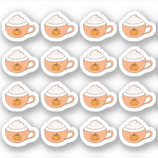 Sticker Tasses de Latte au Curry de Citrouille Thanksgivin (Devant)