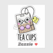 Sticker Tasses de thé Blagues drôles de soutien-gorge (Feuille)