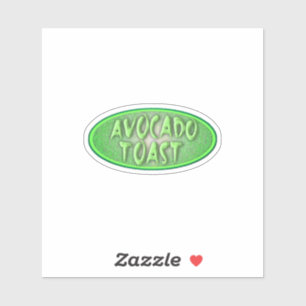 Sticker Tasty Avocado Toast Love Retro Decal