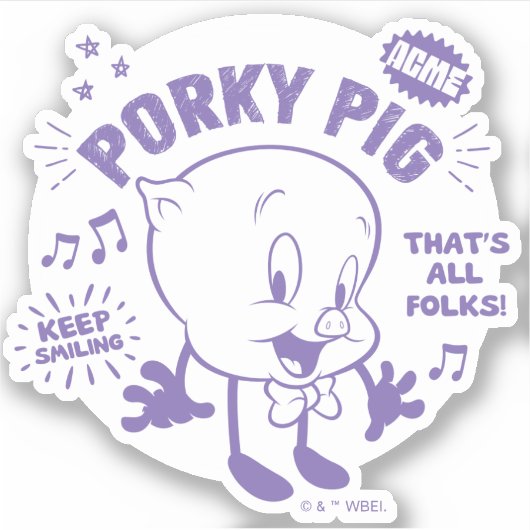 Sticker Tasty Retro Porky Pig (Devant)