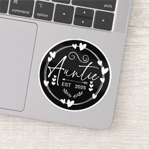 Sticker Tatie Est 2025 Annonce de Bébé Humour de Tante Coo