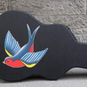 Sticker Tatouage bleu rouge avale