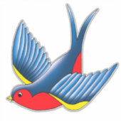Sticker Tatouage bleu rouge avale (Devant)