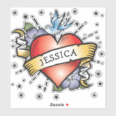 Sticker Tatouage cardiaque (Feuille)