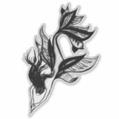 Sticker Tatouage de sirène style brosse dessin d'encre omb (Devant)