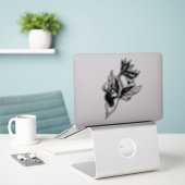 Sticker Tatouage de sirène style brosse dessin d'encre omb (Ordinateur portable sur le bureau)