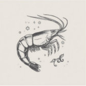 Sticker Tatouage Flash de Crevettes Noir & Blanc (Devant)