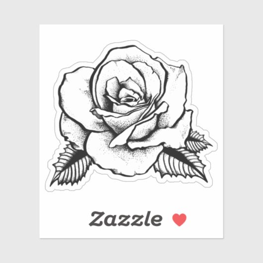 Sticker tatouage rose (Feuille)