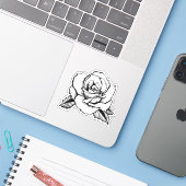 Sticker tatouage rose (Ordinateur portable avec iPhone)
