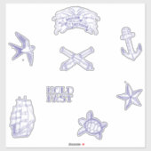 Sticker Tatouages à voile pour chien de mer (Feuille)