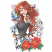 Sticker Tatouages de femme rousse (Devant)