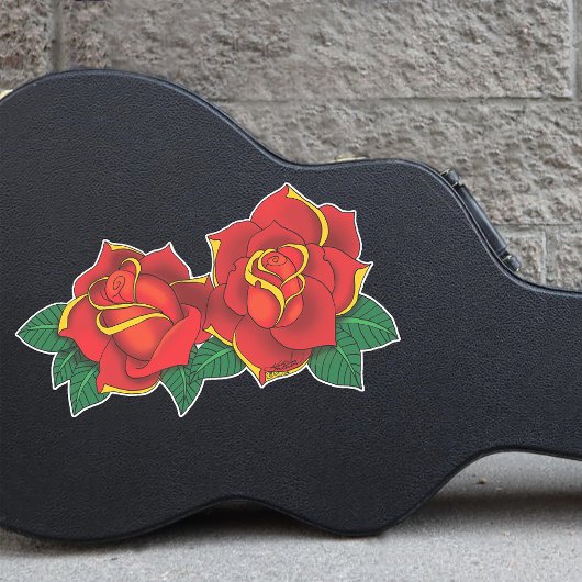 Sticker Tatouages de roses rouges