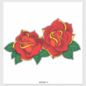 Sticker Tatouages de roses rouges (Feuille)
