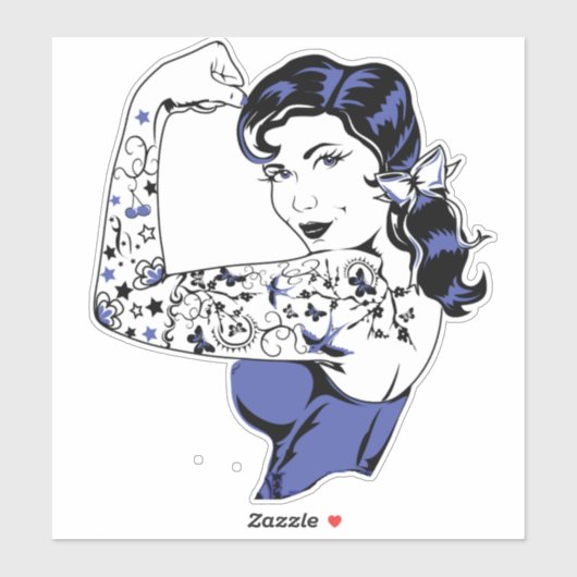 Sticker Tattoo Girl Arm Up Thunder_Cove (Feuille)