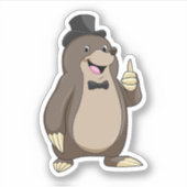 Sticker Taupe marié avec cravate (Devant)