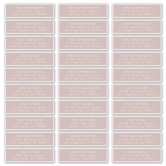 Sticker Taupe rose simple et calligraphie moderne blanche (Devant)