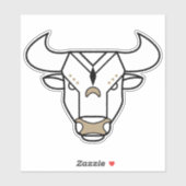 Sticker Taurus Bull signe terrestre symbole astrologique o (Feuille)