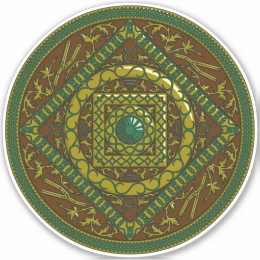Sticker Taurus Mandala Contour (Devant)