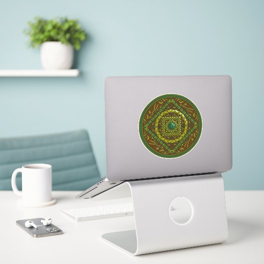 Sticker Taurus Mandala Contour (Ordinateur portable sur le bureau)