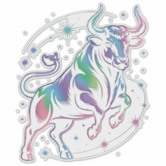 Sticker Taurus Zodiac Holographique (Devant)