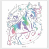 Sticker Taurus Zodiac Holographique (Feuille)