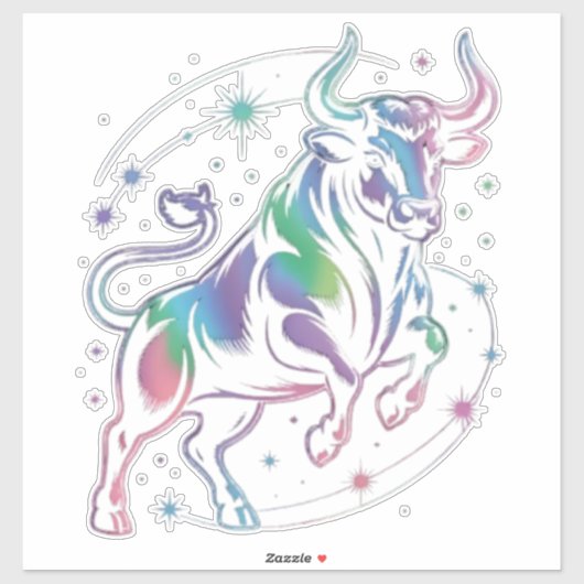 Sticker Taurus Zodiac Holographique (Feuille)