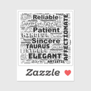 Sticker Taurus Zodiac Mot Cloud Inspiration Vinyl