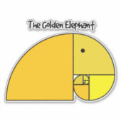 Sticker Taux d'or Eléphant Fibonacci (Devant)