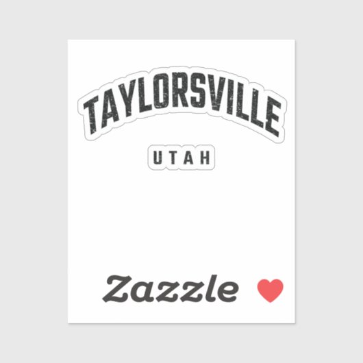 Sticker Taylorsqu ville Utah UT (Feuille)