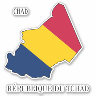 Sticker Tchad Drapeau Charme Carte Patriotique