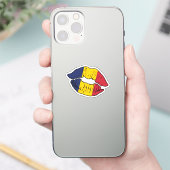 Sticker Tchad Tchadien Drapeau d'amour de bâton à lèvres (Téléphone)