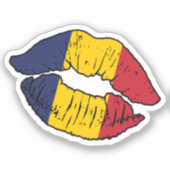 Sticker Tchad Tchadien Drapeau d'amour de bâton à lèvres (Recto)