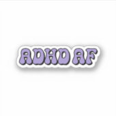 Sticker TDAH AF Typographie simple violet (Devant)