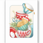 Sticker Tea Party & Dormouse de Noël dans la tasse (Devant)