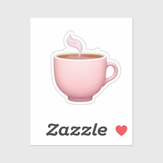 Sticker Tea up rose vapeur Emoji (Feuille)