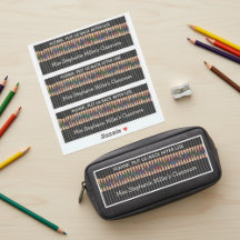 Teacher's Classroom Colored Pencils Label Set of 3