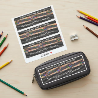 Sticker Teacher's Classroom Colored Pencils Label Set of 3