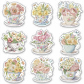 Sticker Teacup floral (Devant)