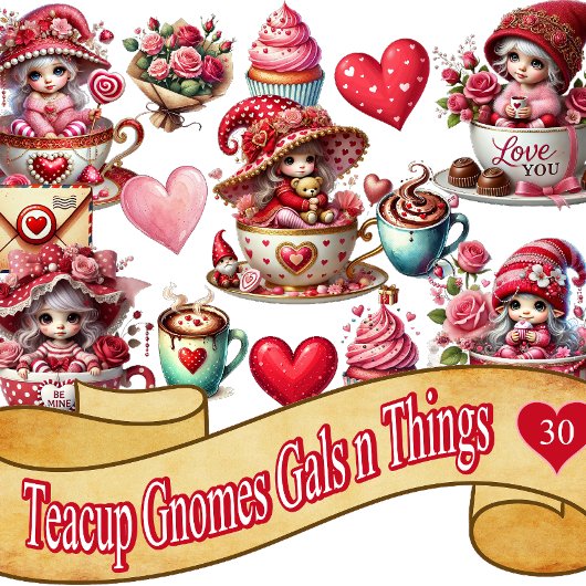 Sticker Teacup Gnome Gals and Things
