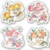 Sticker Teacups roses (Devant)