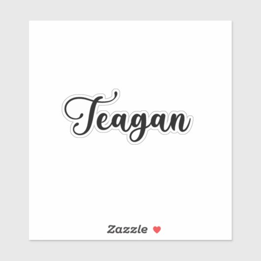 Sticker Teagan Nom - Calligraphie manuscrite (Feuille)