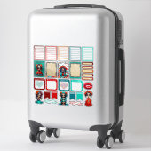Sticker Teal Red Roses Sugar Skull  - Planner 2  (Sur valise)
