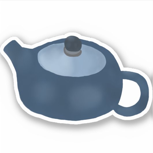 Sticker Teapot bleu rustique (Devant)