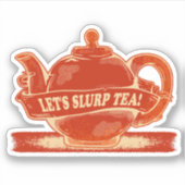 Sticker Teapot Drôle Thé à Boire (Devant)