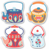 Sticker Teapots d'art populaire (Devant)