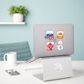Sticker Teapots d'art populaire (Ordinateur portable sur le bureau)