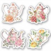 Sticker Teapots roses (Devant)