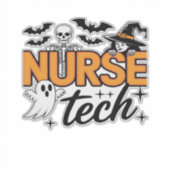 Sticker Tech infirmière - Halloween - avec squelette, sorc (Devant)